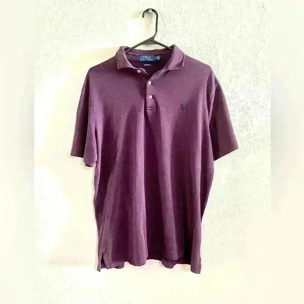 Ralph Lauren Polo Shirt Classic Fit Cotton Mens Medium Short Sleeve‎ Golf Y2K